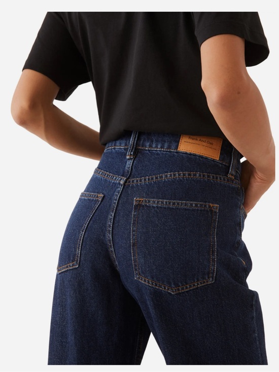 Frank & Oak Denim - Frank And Oak Courtney Loose Fit Jeans Indigo Blue Hemp Blend Size 30